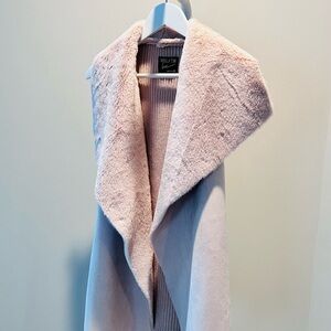 Twelfth Love Faux Suede & Faux Fur Vest, Blush Pink, Size M